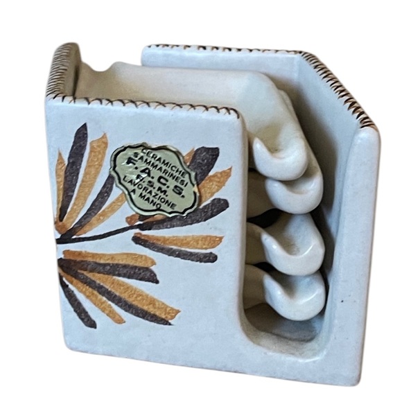 Vintage Lavorazione A Mano Ceramic Small Personal Individual (Ash)Trays & Holder - Picture 2 of 14